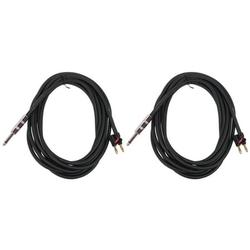 2) Rockville RCXBN15 15 Ft 1/4 to Banana Speaker Cables 16 Gauge 100% Copper!