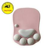 Cat Paw Mouse Pad with Wrist Support Soft Silicone Wrist Rests & Wrist Cushion & Computer Mouse Pad Pink