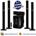 Acoustic Audio AAT1003 Bluetooth Tower 5.1 Speaker System with Optical Input and 2 Microphones