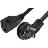 SF Cable 3ft Ultra Low Profile Angle NEMA 5-15P to NEMA 5-15R Power Cord - Black