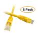 C&E Cat6a Yellow Ethernet Patch Cable Snagless/Molded Boot 500 MHz 2 Feet 5 Pack