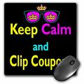 3dRose CMYK Keep Calm Parody Hipster Crown And Sunglasses Keep Calm And Clip Coupons - Mouse Pad 8 by 8-inch (mp_116587_1)