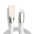 T-Mobile iPhone SE Flat USB Cable Charge Power Sync Wire 6ft Long Data Cord [Zinc Alloy Connectors] [White] [Supports Fast Charge] A7Q