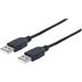Manhattan Hi-Speed USB USB 2.0 Cable Type-A Male to Type-A Male 480 Mbps 3 ft. Black - Lifetime Warranty