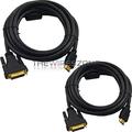 Premium 14ft HDMI Male to DVI Male Gold Adapter Cable HDTV 1080p LED LCD (2/pk)