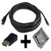 Olympus TG-820 iHS Compatible 15ft HDMIÂ® to HDMIÂ® Mini Connector Cable Cord PLUS HDMIÂ® Male to HDMIÂ® Mini Female Adapter with Huetron Microfiber Cleaning Cloth