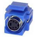 IEC RMD04-BU S Video ( SVHS ) Mini Din 4 Female to Female Flush Mount Keystone Connector Blue