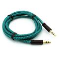 Green Braided Aux Cable Car Stereo Wire Compatible With NABI 2 - Nokia 8 - OnePlus 6 5T 5 - RED Hydrogen One - Samsung Google Nexus 10 Galaxy View TabPRO 8.4 12.2 10.1 SM-T520 O1G