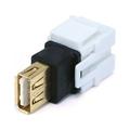 Monoprice USB 2.0 A Female to Female Coupler Adapter Flush Type Keystone Jack White 106561