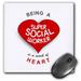 3dRose Being a Super Social Worker is a work of Heart - red job appreciation Mouse Pad 8 by 8 inches