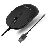 Computer Mouse Wired Macally Silent USB Mouse - Slim & Compact USB Mouse for Apple Mac or Windows PC Laptop/Desktop - Designed with Optical Sensor & DPI Switch - Simple - Black
