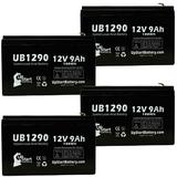 4-Pack UB1290 Universal Sealed Lead Acid Battery (12V 9Ah F1 Terminal AGM SLA) Replacement - Compatible With Yuasa NP7-12 APC RBC2 CYBERPOWER CP1500AVRLCD CP1000AVRLCD CP1350AVRLCD