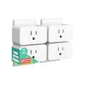 Meross Wi-Fi Smart Plug Mini 15 Amp & Reliable Wi-Fi Connection Support Alexa Google Assistant Remote Control Timer Occupies Only One Socket 2.4G WiFi Only 4 Pack Non-HomeKit 4 Pack