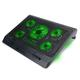 ENHANCE Gaming Laptop Cooling Pad Stand with LED Fans Adjustable Height & USB Port for 17 inch Laptops 5 Ultra Quiet Fans 2550 RPM & Built In Bumpers Green