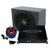 Audiopipe APSB-1211PX 12 Single Enclosed Sub 500 Watt Amp & Wire Kit