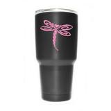 Dragonfly Vinyl Decals Stickers ( 2 Pack!!! ) | Yeti Tumbler Cup Ozark Trail RTIC Orca | Decals Only! Cup not Included! | Pink | 2 - 3 X 3 inch | KCD1146P