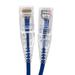 Micro Connectors 10 ft. Ultra Slim 28AWG Cat6 UTP RJ45 Patch Cables Blue - Pack of 5