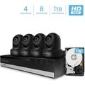 Amcrest 2MP Security Camera System w/ 4K 8CH NVR (4) x 2-Megapixel Dome WiFi IP Cameras Pan/Tilt Surveillance Two-Way Audio Pre-Installed 1TB Hard Drive NV2108-IP2M-841B4-1TB (Black)