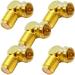 Seismic Audio 5 Pack of Gold Coaxial RG6 Right Angle F-Type Cable Adapters - SAPT502