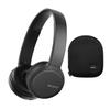 Sony WH-CH510 Wireless On-Ear Headphones (Black) with Hardshell Case Bundle