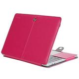 Mosiso PU Leather Cover Case for MacBook Air 13 A1932 Retina Display / 2018 2017 2016 MacBook Pro 13 A1989/A1706/A1708 Book Folio Cover Case Rose Red