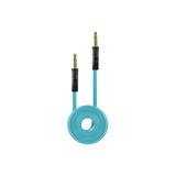 Tangle Free Flat Wire Car Audio Stereo Auxiliary Aux Cord Cable Adapter for LG 840g (Tracfone) - Sky Blue