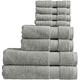 Christy Refresh Bathroom Towel Set | Set of 8 | 2 Bath 2 Hand 4 Face | Quick Dry | Tonal and Stylish | Soft Absorbent Shower Towels | 100% Cotton 550GSM | Machine Washable | Dove Grey