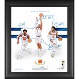 New York Knicks Facsimile Signatures 15" x 17" 2020-21 Franchise Foundations Collage with a Piece of Game-Used Basketball - Limited Edition 212