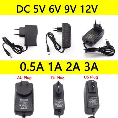 Adaptateur secteur AC vers DC 5V 6V 9V 12V 0 5 A 1A Pipeline 3A convertisseur 100-240V