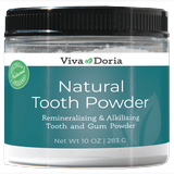 Viva Doria Natural Fluoride Free Tooth Powder Refreshes mouth Freshens Breath Keeps Teeth and Gum Healthy Mint Flavor 10 oz