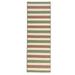 Colonial Mills 2 x 6 Green and Brown Striped Handcrafted Outdoor Reversible Area Throw Rug Runner