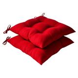 Pillow Perfect Outdoor Tufted Seat Cushions -18.5W x 19D x 5H in. - Set of 2
