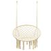 Gymax Hammock Chair Hanging Cotton Rope Macrame Swing Chair Indoor Outdoor Beige