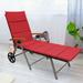 Gymax Folding Patio Rattan Lounge Chair Cushioned Aluminum Adjust Wheel Red