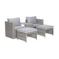 Progressive Furniture Malibu 5 Piece Wicker Patio Coversation Set