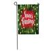 LADDKE Green Season Greetings Christmas Pine Wreath and Holiday on Red Garden Flag Decorative Flag House Banner 12x18 inch