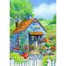 Toland Home Garden Cottage Garden Cat Flower Flag Double Sided 12x18 Inch