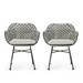 Konnor Outdoor Faux Wicker Chairs Set of 2 Beige Black