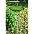 Achla Designs 12 In Hand Blown Crackle Glass Birdbath w/ Stake Cobalt Blue