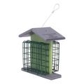 Amish-Made Double Suet Bird Feeder Eco-Friendly Poly-Wood Gray/Lime