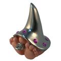 Baby Gnome â€œTRIXIEâ€� - A Girl Baby Gnome with tBaby Gnome â€œTRIXIEâ€� - A Girl Baby Gnome with the Silver Hat and Pink Jeweled Brim for the Fairy Gahe Silver Hat and Pink Jeweled Brim for the Fairy Garden