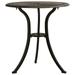 Dcenta Garden Table with Umbrella Hole Round Patio Coffee Side Table Cast Aluminum Bronze for Backyard Poolside Balcony Indoor Outdoor Use Furniture 24.4 x 25.6 Inches (Diameter x H)