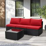 Ainfox 4 Pcs Outdoor Patio Furniture Sofa Set on Sale Red