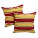 Blazing Needles 18 x 18 in. Patterned Outdoor Throw Pillows - Set of 2