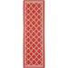 SAFAVIEH Courtyard Alina Geometric Indoor/Outdoor Runner Rug 2 3 x 18 Red/Bone