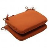 Pillow Perfect 503899 Cinnabar Burnt Orange Rounded Corners Seat Cushion (Set of 2)