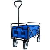 Foldable Grocery Wagon SEGMART Garden Carts with Big Wheels Outdoor Utility Cart w/ Cup Holder Wagon for Groceries w/ Adjustable Handle Bundle Rope Beach Wagon for Sand Park Camping Blue H867