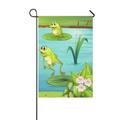 MYPOP Cartoon Frog Living in the Pond Garden Flag Banner 12 x 18 inch