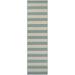 Couristan Afuera Yacht Club 2 2 x 11 9 Sea Mist Green and Ivory Stripe Outdoor Runner Rug