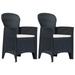 Suzicca Garden Chairs 2 pcs with Cushion Anthracite Rattan Look